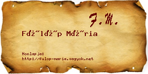 Fülöp Mária névjegykártya