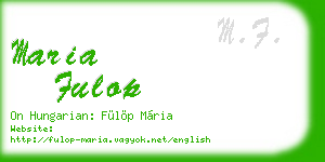 maria fulop business card