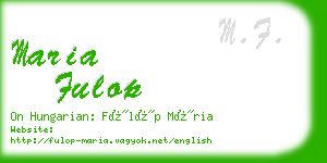 maria fulop business card